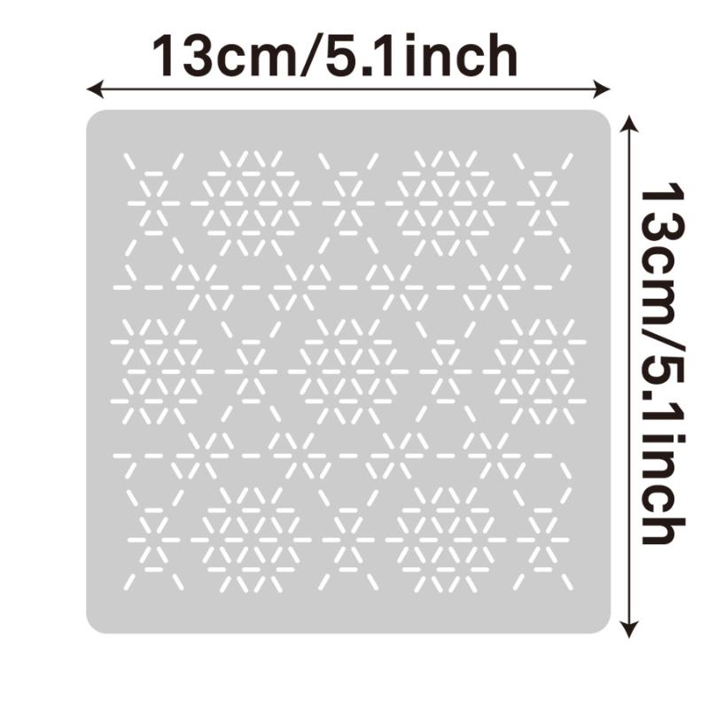Photography Geometry - 8/9/24/32 個 DIY 刺繍パターン幾何学ラインキルティングテンプレート刺子刺繍テンプレート再利用可能なペット縫製ステンシル