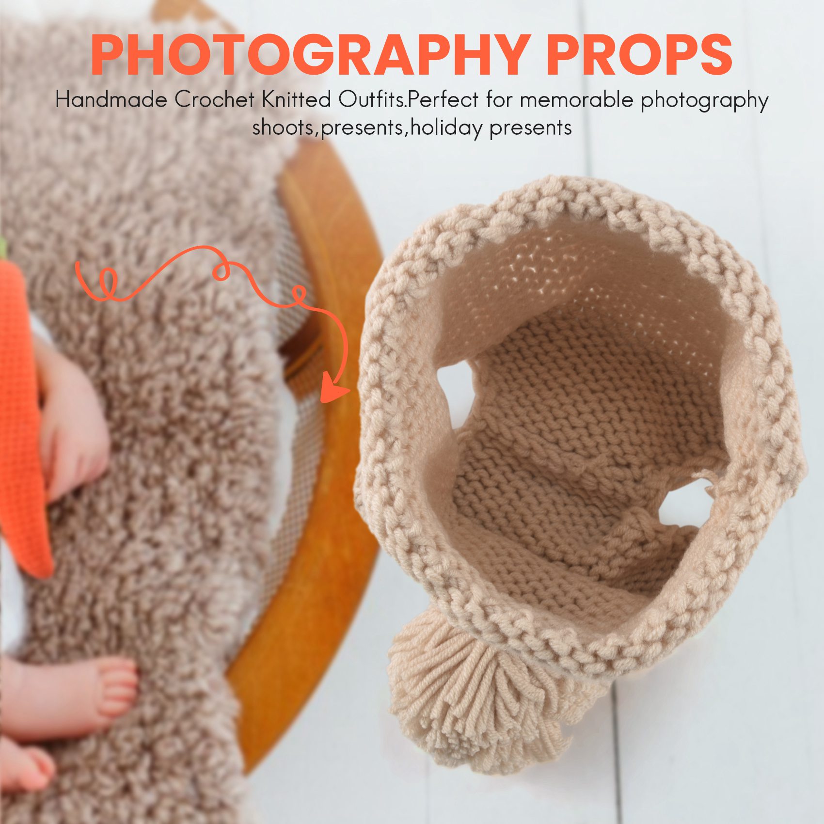 Photography Outfits - ABJA-新生児写真撮影用小道具幼児男の子女の子ニット写真撮影用衣装