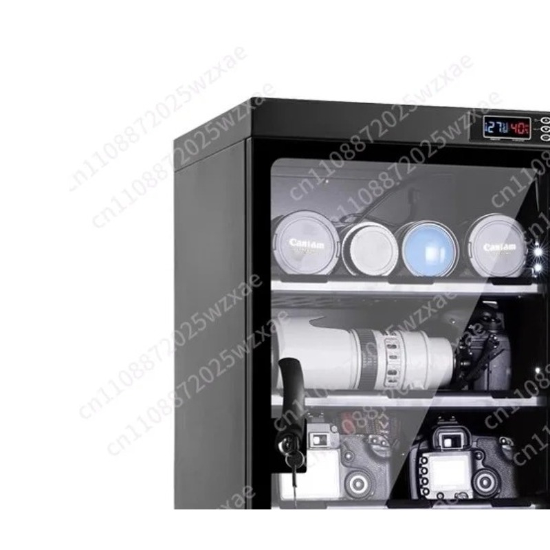 Camera Dry Cabinet - カメラ機材用電子乾燥キャビネット - レンズと機材用の湿度計付き防湿保管ボックス