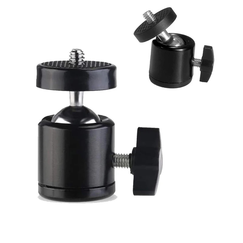 Fluid Head Tripod - ホットシュー1/4インチネジ穴付き三脚マウントカメラヘッドアダプターボールヘッド（ロック付き）LEDライトフラッシュブラケットホルダー（DSLR/DVカメラ用）