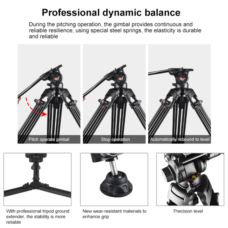 Puluz ヘビーデューティービデオカメラ用アルミ合金三脚、 - Fluid Head Tripod のレビューと価格