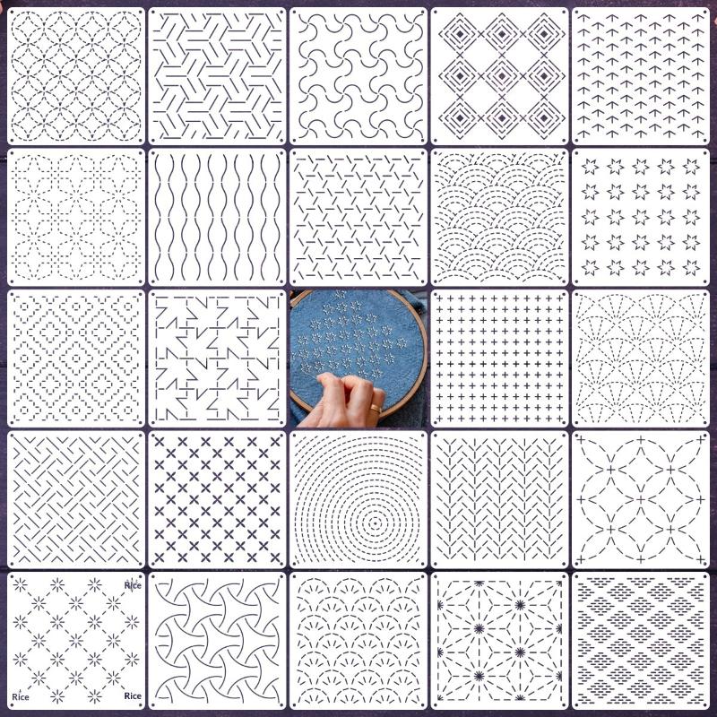 8/9/24/32 個 DIY 刺繍パターン幾何学ラインキル - Photography Geometry のレビューと価格