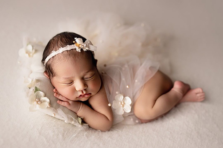 新生児写真アクセサリー花プレールラップメッシュ背景写真ブラン - Photography Newborn のレビューと価格