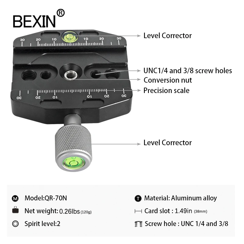 BEXIN QR シリーズ三脚ボールヘッドアダプターアルミニ - Fluid Head Tripod のレビューと価格