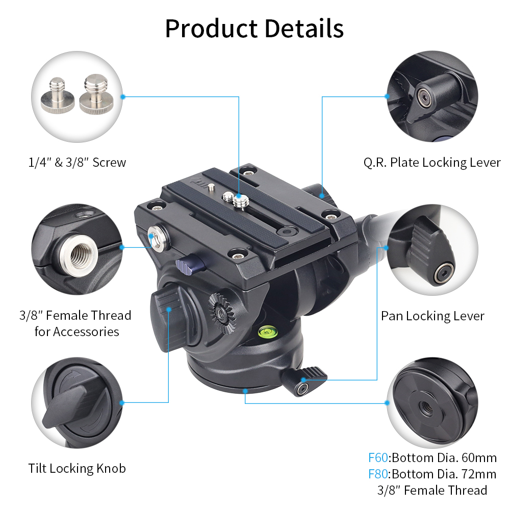 Innorelf60/f80プロのビデオ流体ヘッド三脚,流体 - Fluid Head Tripod のレビューと価格