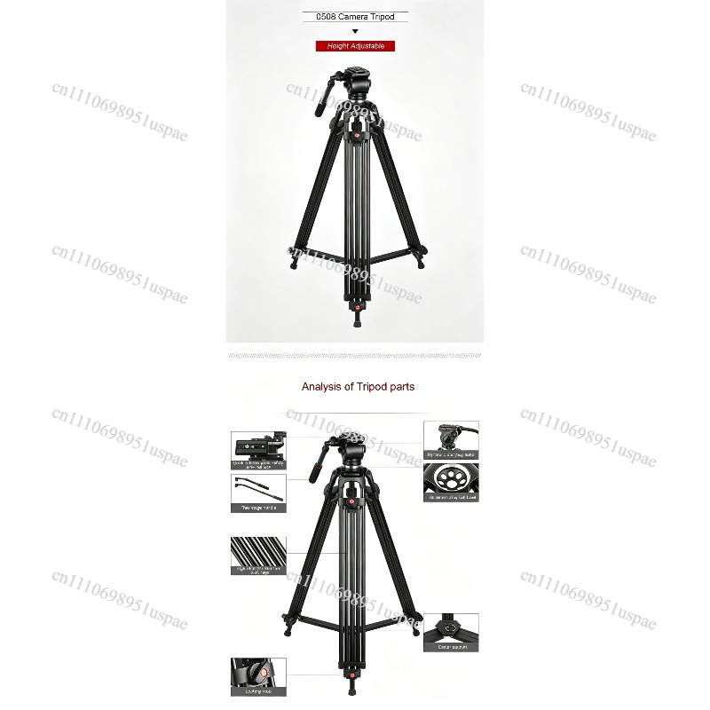 JY0508 プロ用カメラ三脚 ビデオ三脚/一眼レフ油圧ダン - Fluid Head Tripod のレビューと価格