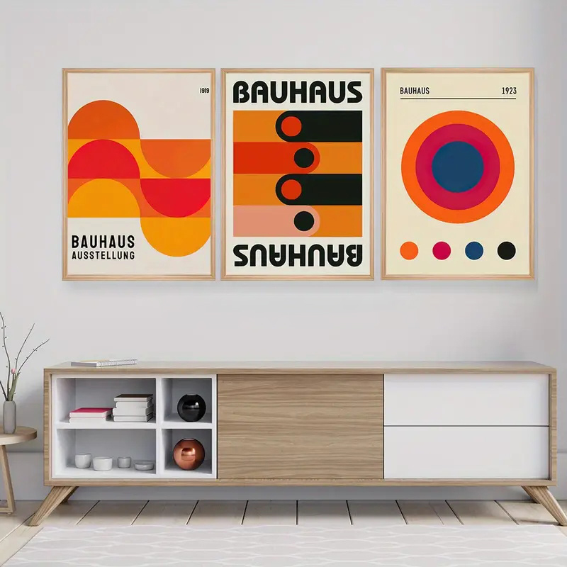 3 ピース/セットバウハウス抽象イラストポスターミッドセンチ - Photography Geometry のレビューと価格