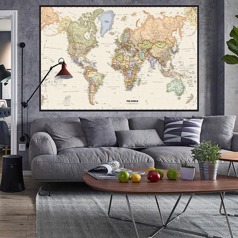 150 × 225 センチメートルレトロ世界地図写真撮影の背 - Photography Mapped のレビューと価格