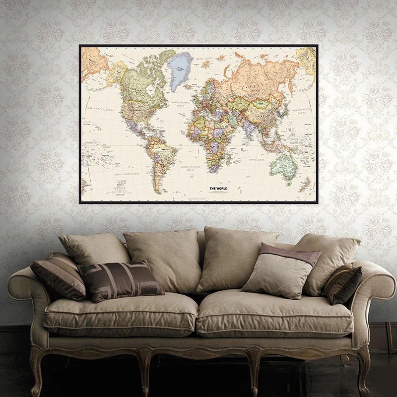 150 × 225 センチメートルレトロ世界地図写真撮影の背 - Photography Mapped のレビューと価格