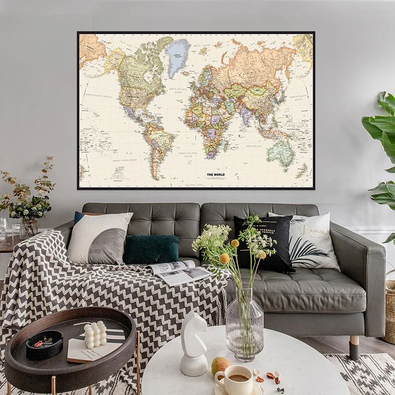 150 × 225 センチメートルレトロ世界地図写真撮影の背 - Photography Mapped のレビューと価格