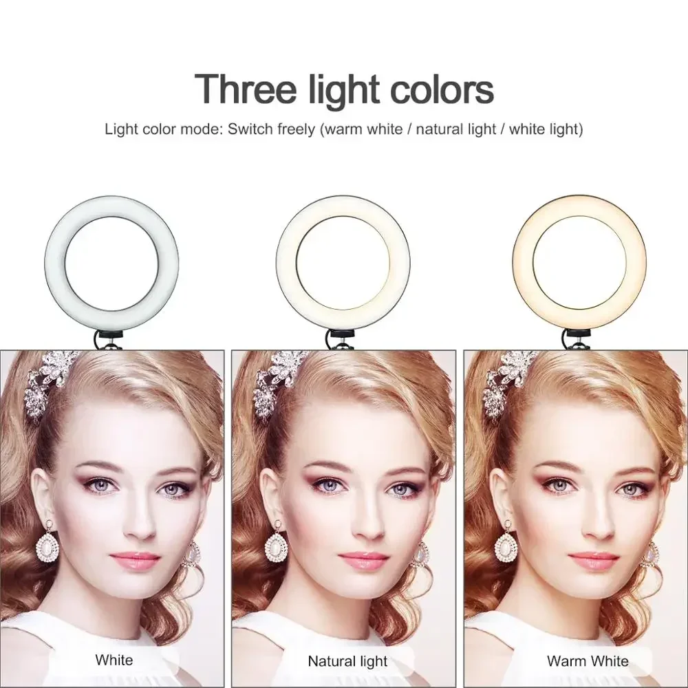 3モードミニLEDデスクトップビデオリングライト、自撮りラン - Photography Youtube のレビューと価格