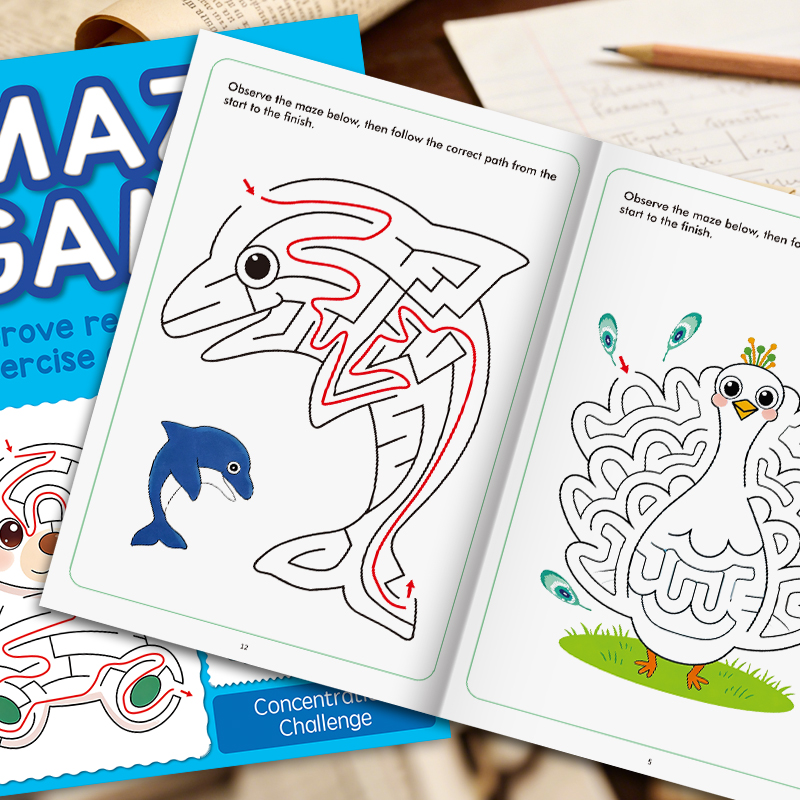 子供向け楽しい迷路描画ブック アクティビティブック、ペンコン - Photography Of Book のレビューと価格