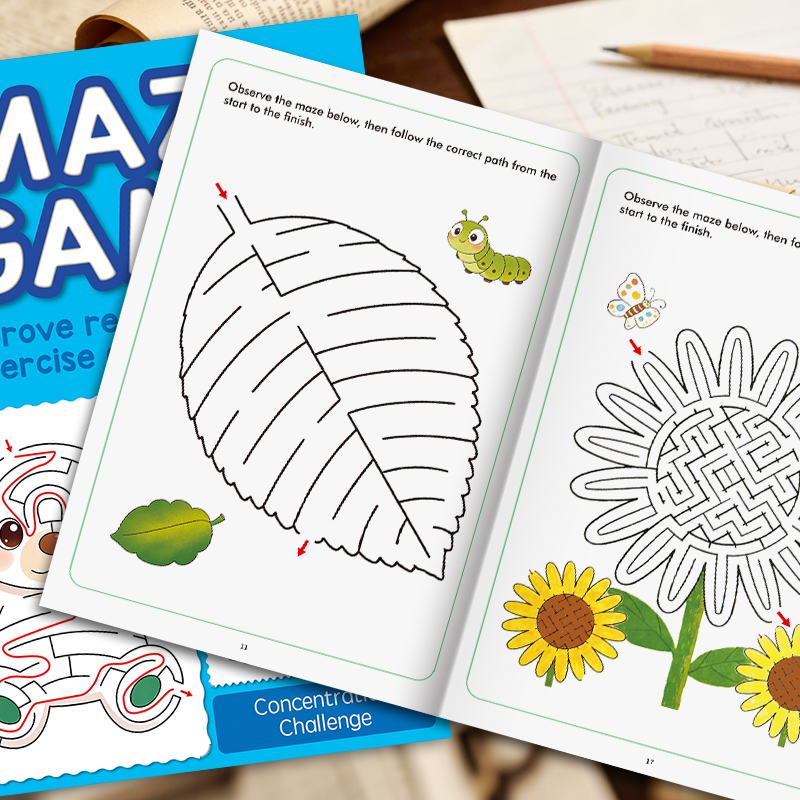 子供向け楽しい迷路描画ブック アクティビティブック、ペンコン - Photography Of Book のレビューと価格