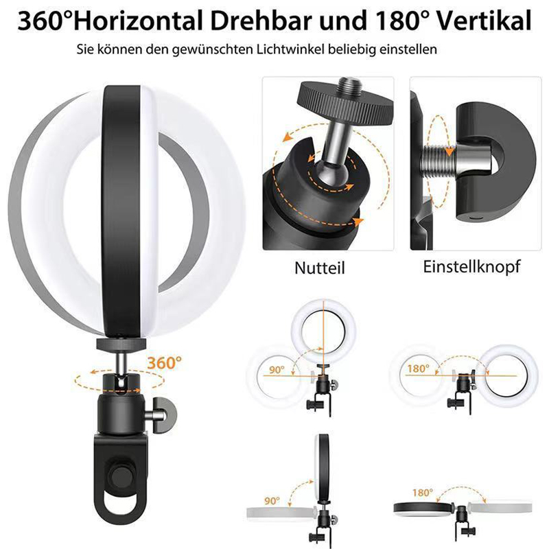 16cm LEDビデオライト スタンド付き セルフィーリング - Photography Youtube のレビューと価格