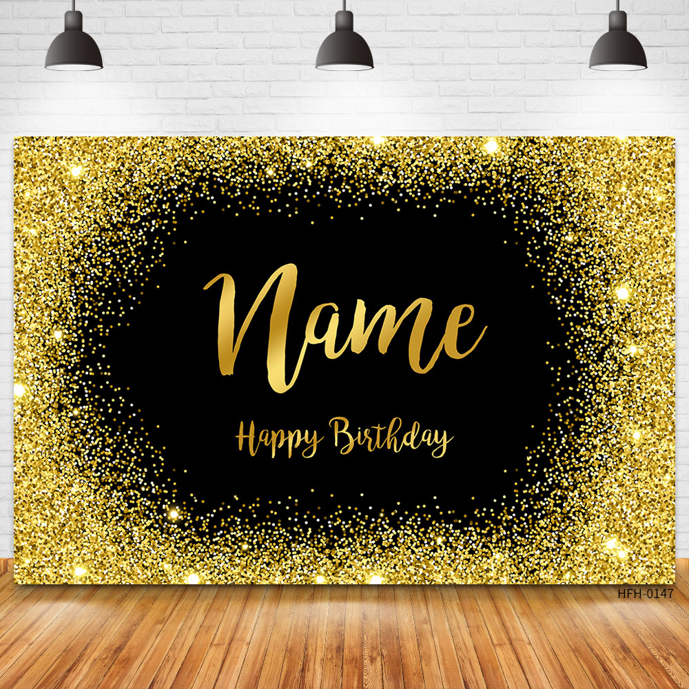 カスタム名写真ゴールドシルバーグリッター誕生日パーティーバナ - Photography Names のレビューと価格