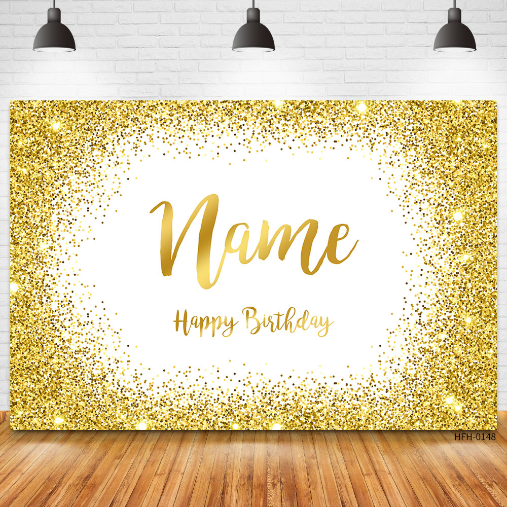 カスタム名写真ゴールドシルバーグリッター誕生日パーティーバナ - Photography Names のレビューと価格