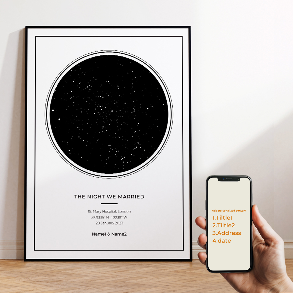 現代風カスタムパーソナライズ夜空星図ウォールアートキャンバス - Photograph Lyrics のレビューと価格
