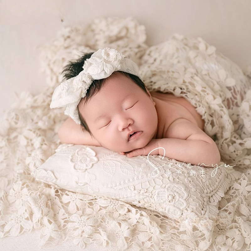 新生児写真撮影用小道具 女の赤ちゃん用 ホワイト背景 花柄ヘ - Photography Outfits のレビューと価格