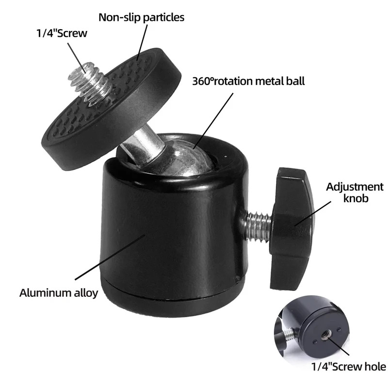 ホットシュー1/4インチネジ穴付き三脚マウントカメラヘッドア - Fluid Head Tripod のレビューと価格