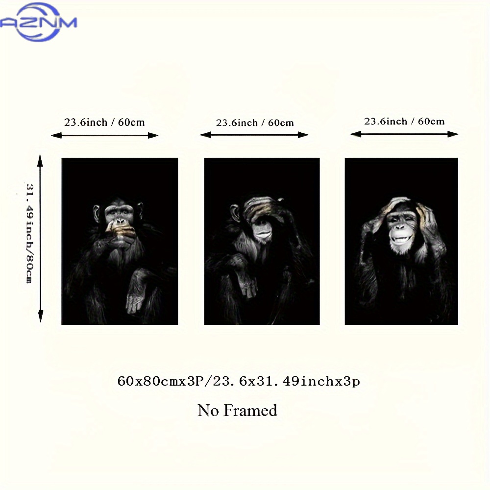 3 ピース/セットビッグサイズフレームなしレトロ黒と白のプリ - Photography Course のレビューと価格